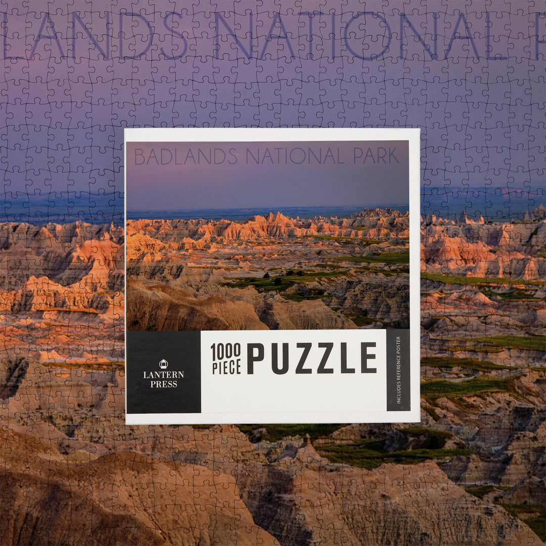 Badlands National Park, South Dakota, Purple Sunset, Jigsaw Puzzle