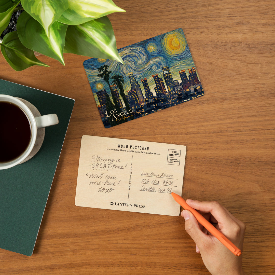 Los Angeles, California, Starry Night Series, Wood Sign and Postcards