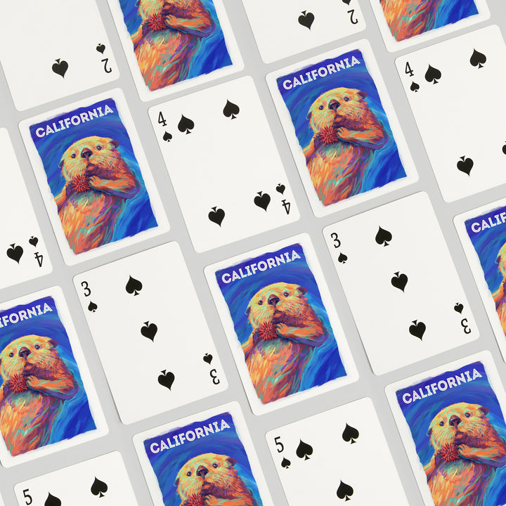 Playing Cards, California, Vivid, Sea Otter, 52 Card Deck with Jokers in Box, Unique Art