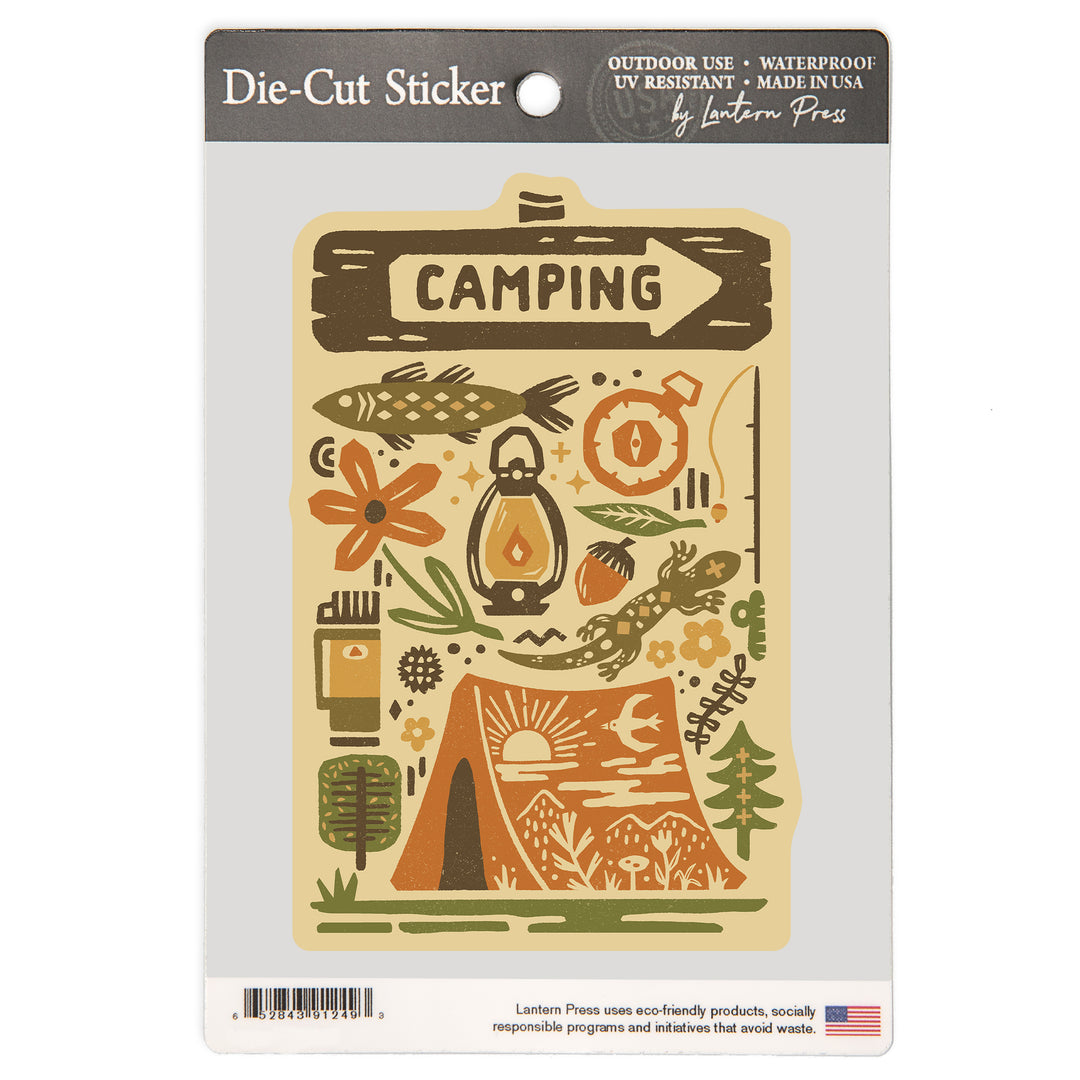 Boho Colorblock, Camping, Vinyl Sticker