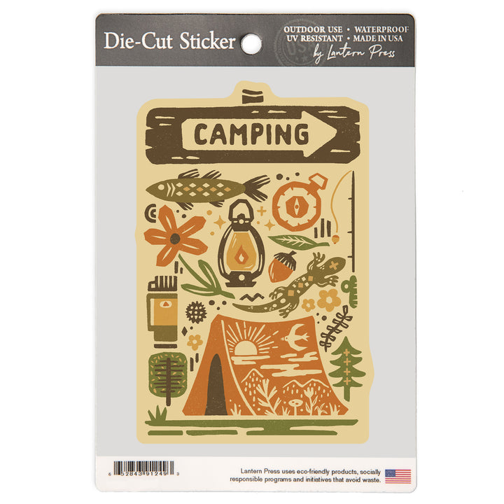 Boho Colorblock, Camping, Vinyl Sticker