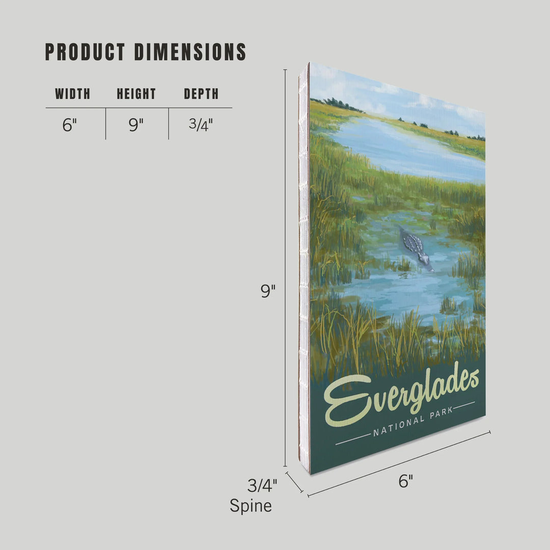 Lined 6x9 Journal, Everglades National Park, Alligator, Lay Flat, 193 Pages, FSC paper