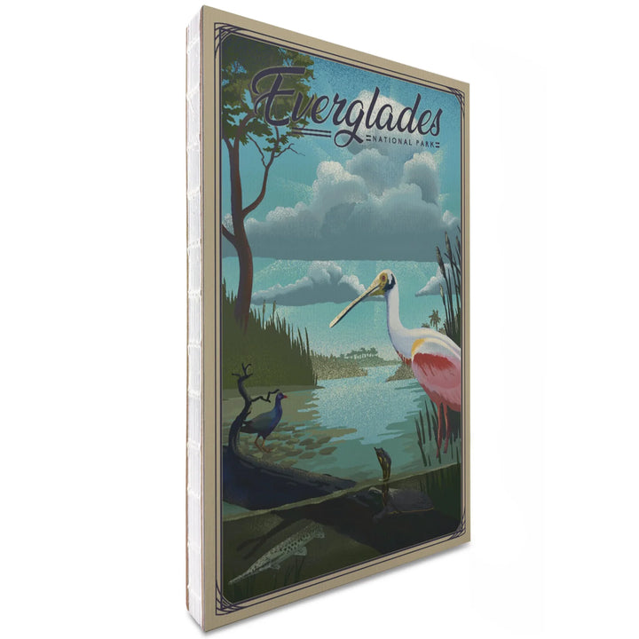 Lined 6x9 Journal, Everglades National Park, Florida, Lithograph National Park Series, Lay Flat, 193 Pages, FSC paper
