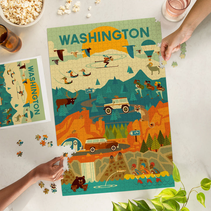 Washington, Geometric, The Mountains Are Calling, 1000 Piece Jigsaw Puzzle