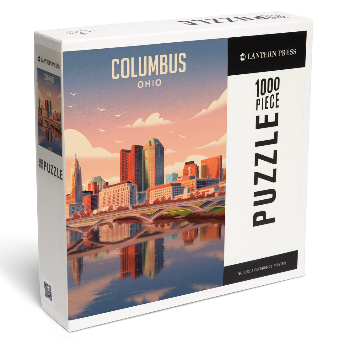 Columbus, Ohio, Lithograph City Series, 1000 Piece Jigsaw Puzzle