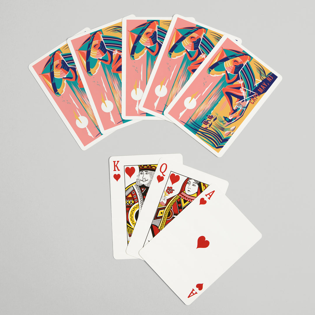 Playing Cards, Cape May, New Jersey, Beach Bliss Collection, Woman at the Beach, 52 Card Deck with Jokers in Box, Unique Art