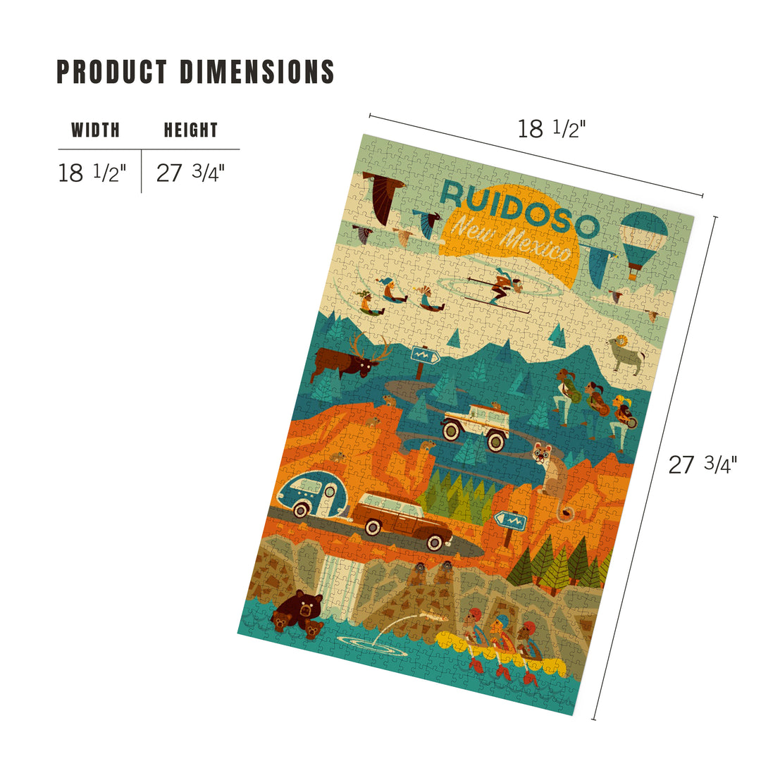 Ruidoso, New Mexico, Geometric, Mountain, 1000 Piece Jigsaw Puzzle