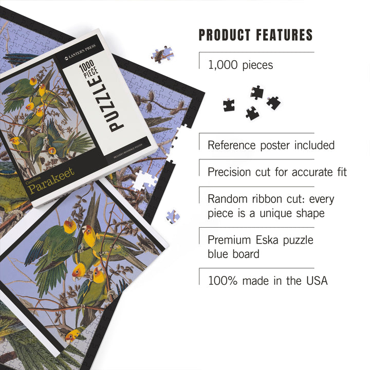 Audubon Birds of North America, Parakeet, 1000 Piece Jigsaw Puzzle