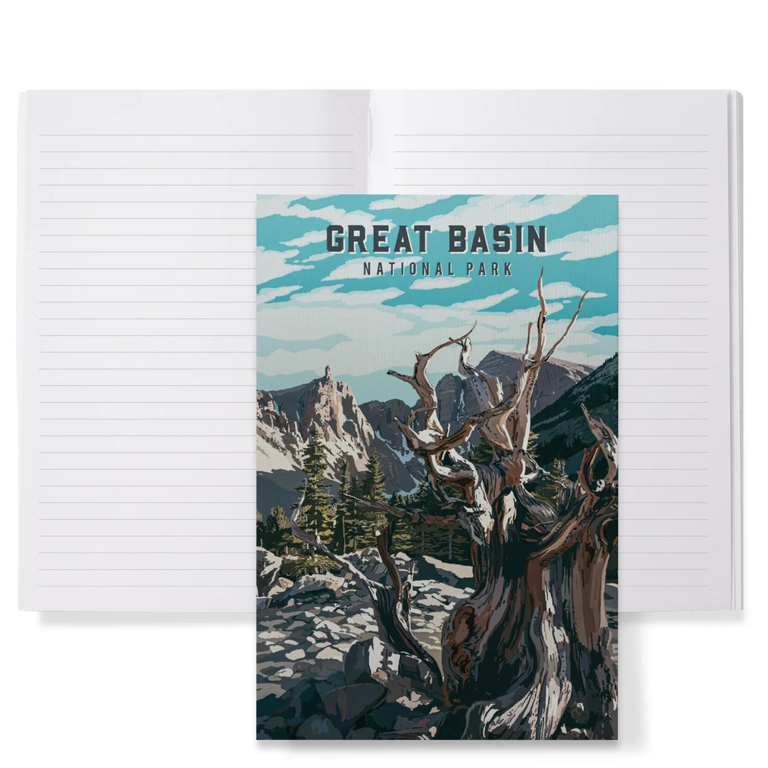 Lined 6x9 Journal, Great Basin National Park, Nevada, Painterly National Park Series, Lay Flat, 193 Pages, FSC paper