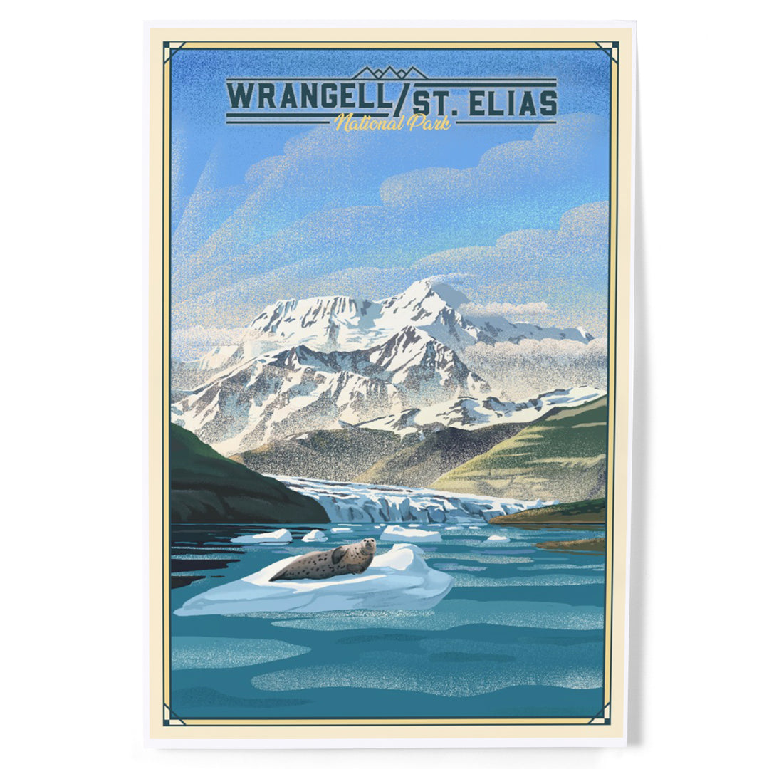 Wrangell-St Elias National Park and Preserve, Alaska, Lithograph, Art & Giclee Prints
