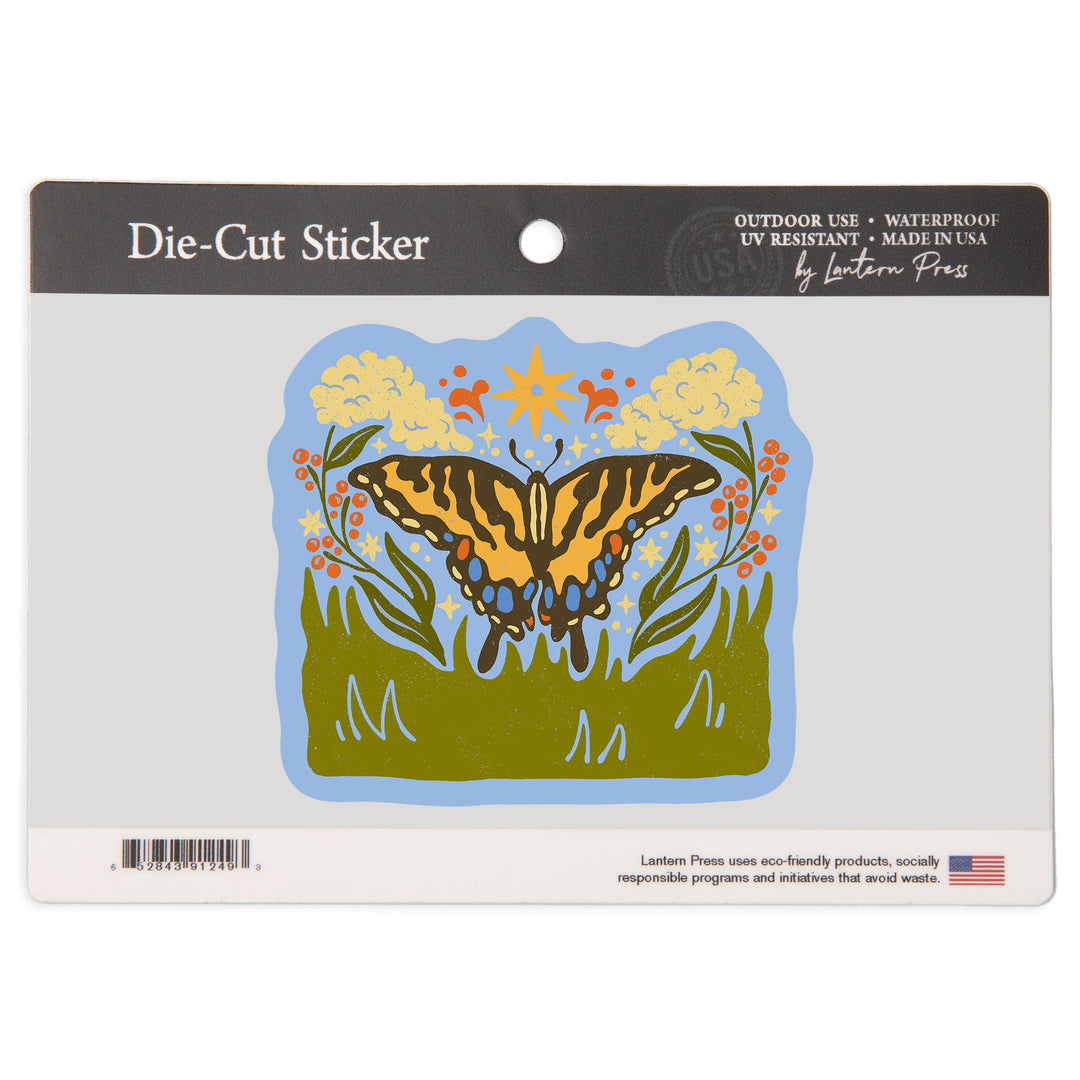 Boho Colorblock, Eastern Tiger Swallowtail, Vinyl Sticker
