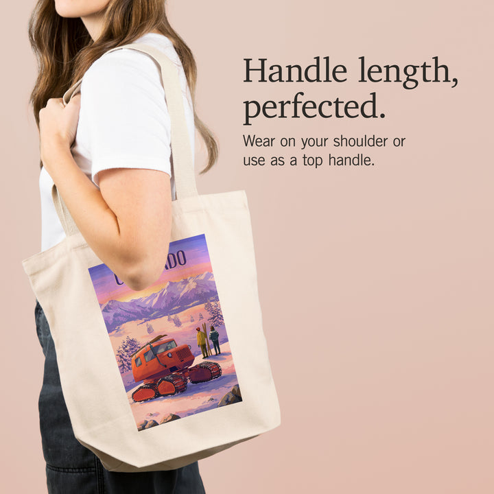 Colorado, Painterly, Snowcat, Tote Bag
