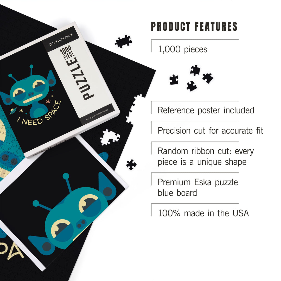 Grinning Alien, Geometric, 1000 Piece Jigsaw Puzzle