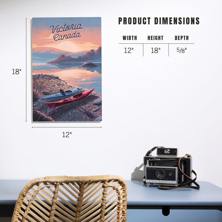 Victoria, Canada, Get Outside Series, Glassy Sunrise, Kayak, Wood Signs and Postcards