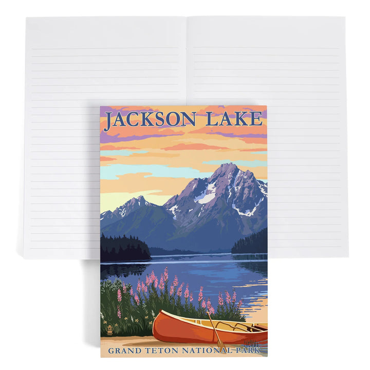 Lined 6x9 Journal, Grand Teton National Park, Wyoming, Jackson Lake, Lay Flat, 193 Pages, FSC paper
