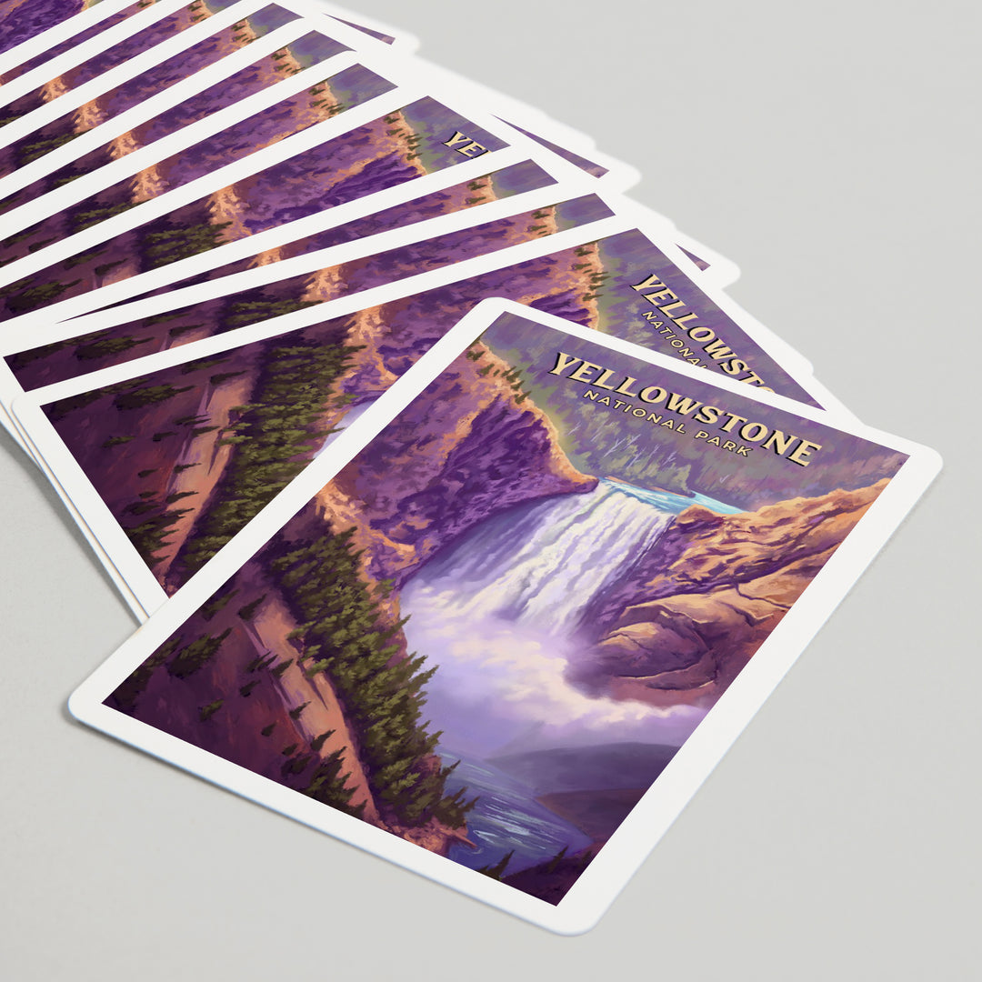Playing Cards, Yellowstone National Park, Wyoming, Oil Painting, Yellowstone Falls, 52 Card Deck with Jokers in Box, Unique Art