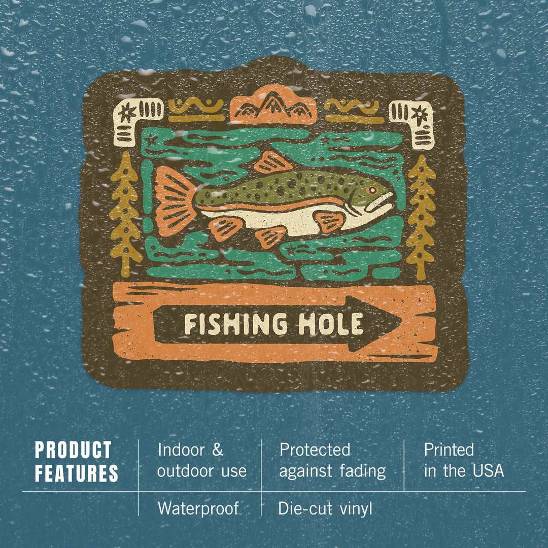 Boho Colorblock, Trout Fishing, Vinyl Sticker