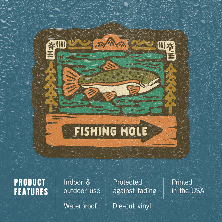 Boho Colorblock, Trout Fishing, Vinyl Sticker