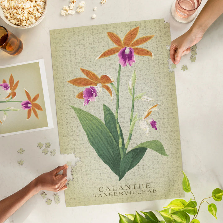 Phaius, Orchid, Vintage Flora, 1000 Piece Jigsaw Puzzle