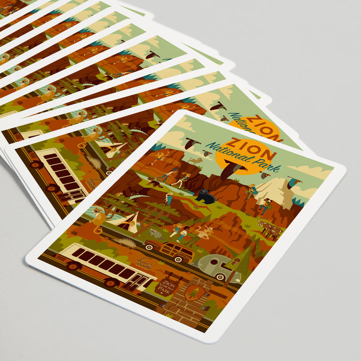 Playing Cards, Zion National Park, Geometric National Park Series, 52 Card Deck with Jokers in Box, Unique Art