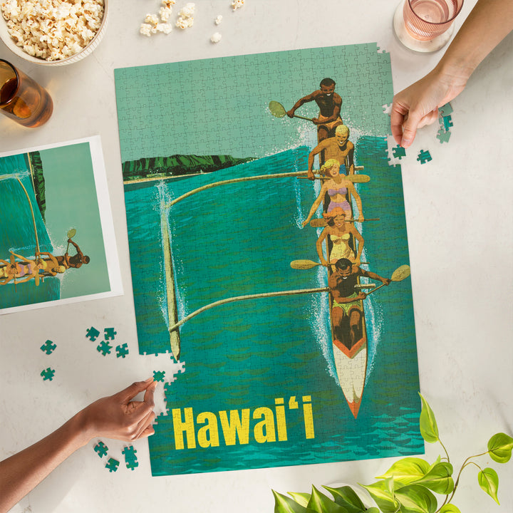 Hawaii, Outrigger Wave, Jigsaw Puzzle