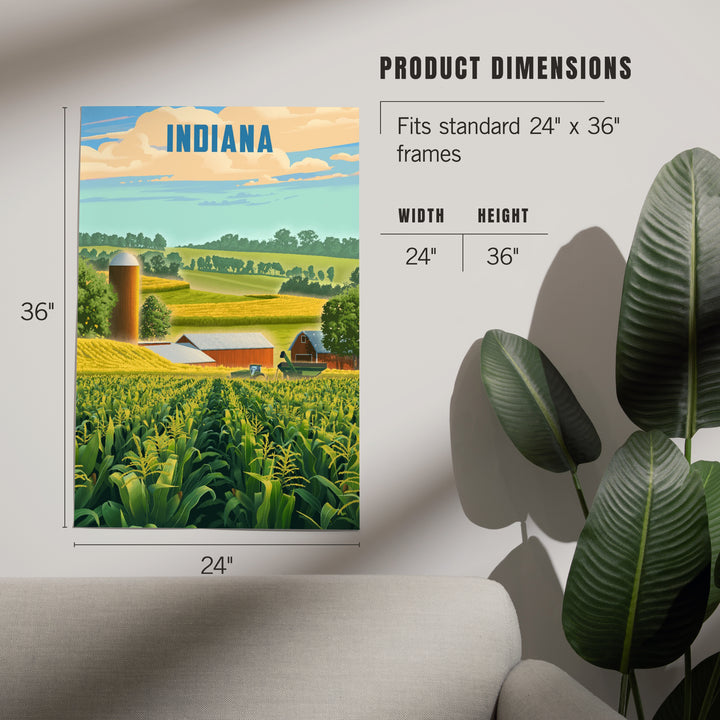 Indiana, Lithograph, Corn Harvest, Art & Giclee Prints