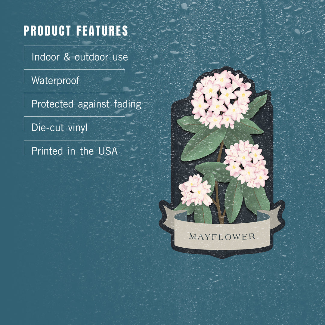 Vintage Flora Noir, Mayflower, Vinyl Sticker
