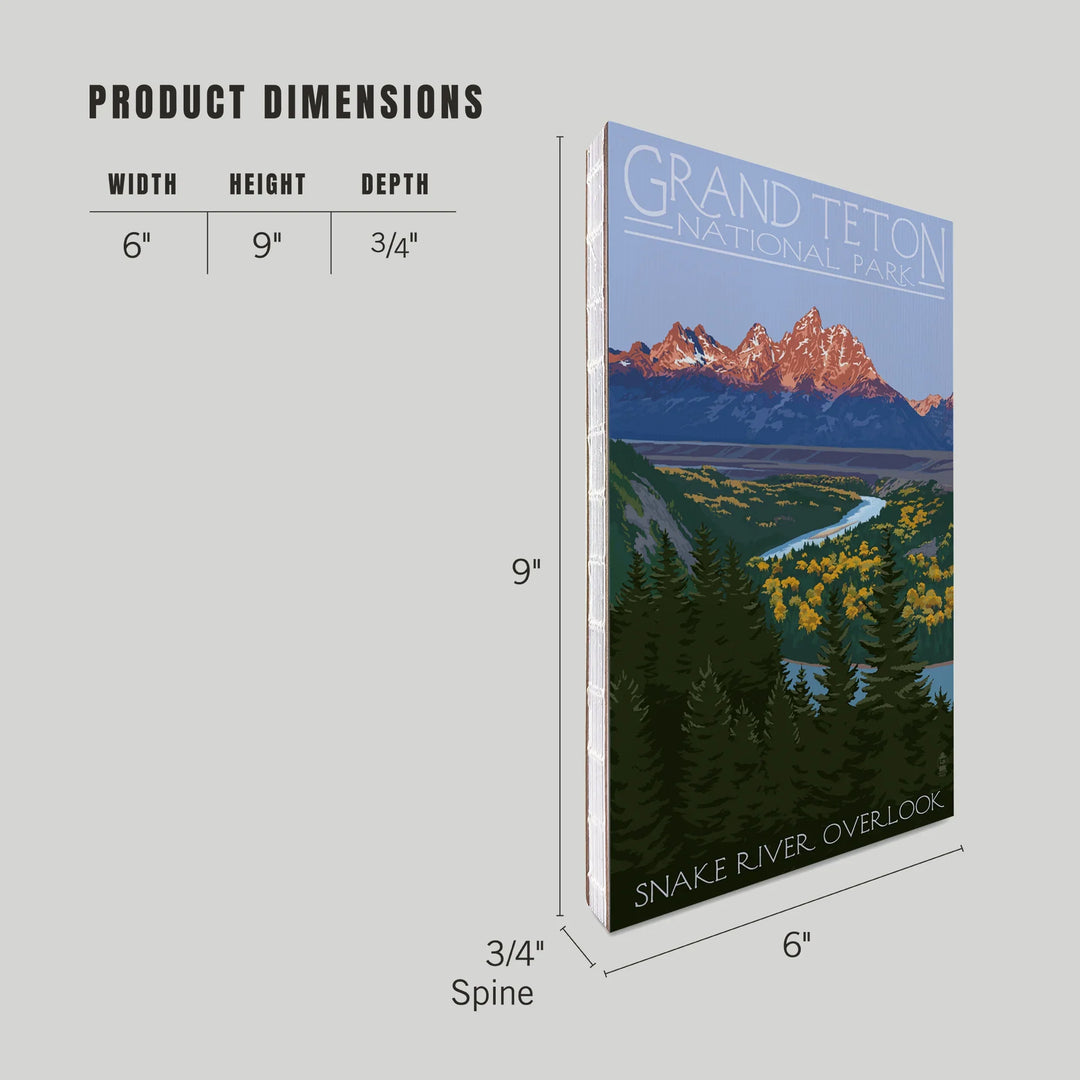 Lined 6x9 Journal, Grand Teton National Park, Wyoming, Snake River Overlook, Lay Flat, 193 Pages, FSC paper