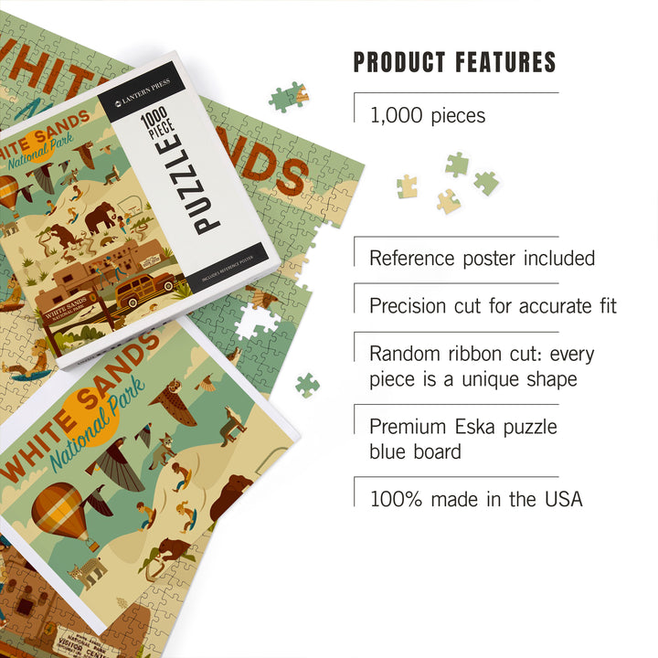 White Sands National Park, New Mexico, Geometric National Park Series, 1000 Piece Jigsaw Puzzle