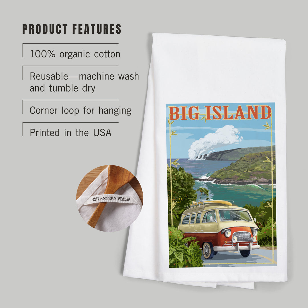 Hawaii Volcanoes National Park, Hawaii, Camper Van, Organic Cotton Kitchen Tea Towels