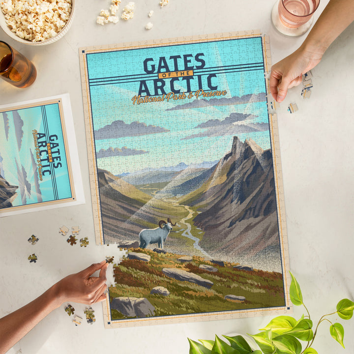 Gates of the Arctic National Park and Preserve, Alaska, Lithograph, 1000 Piece Jigsaw Puzzle