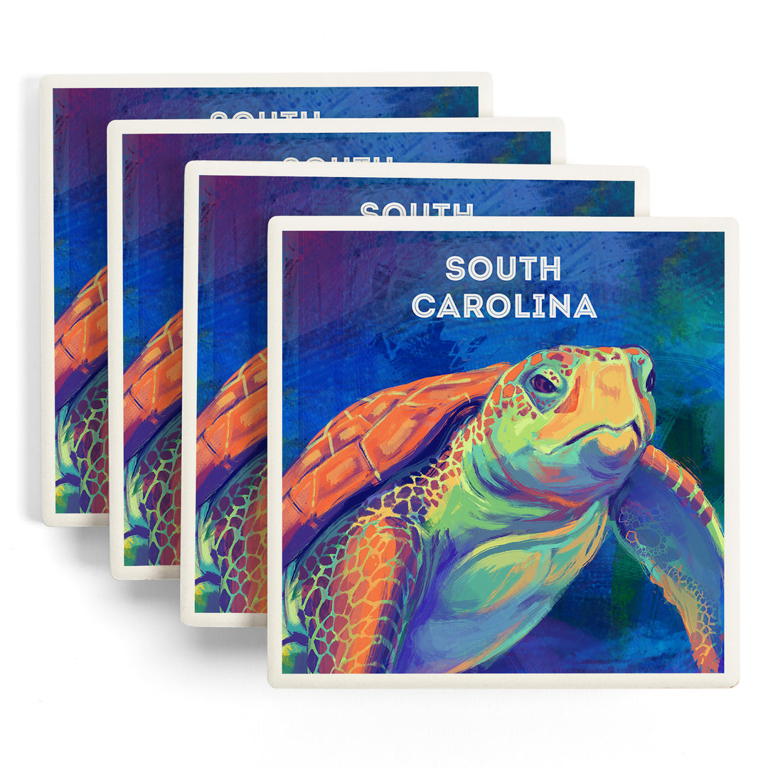 South Carolina, Vivid, Sea Turtle, Coasters