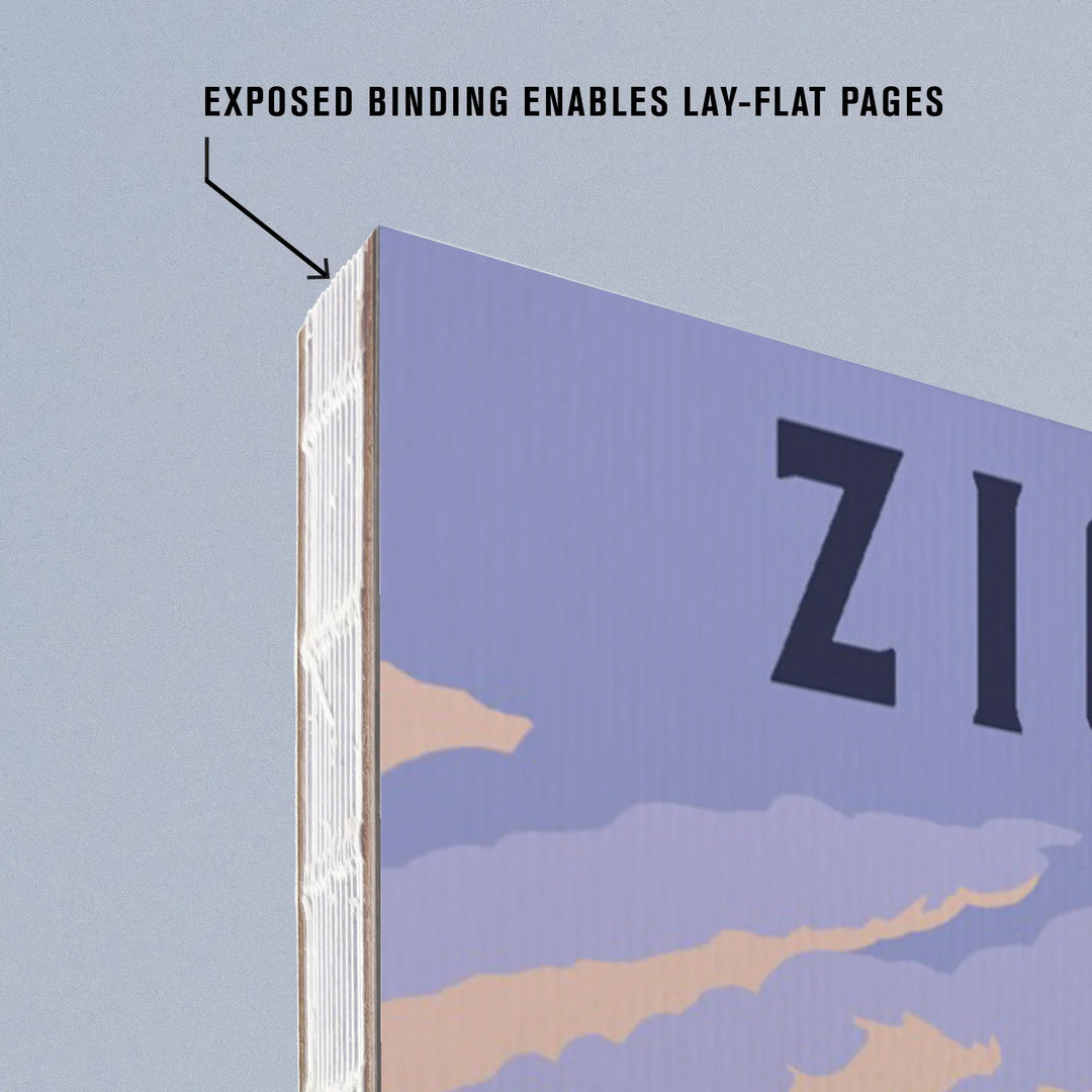 Lined 6x9 Journal, Zion National Park, Moose Scene, Lay Flat, 193 Pages, FSC paper