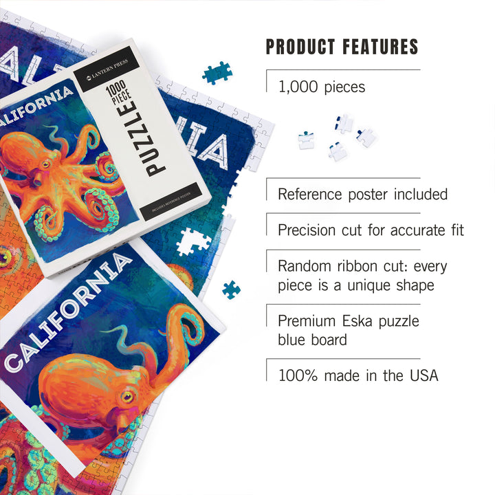 California, Vivid, Octopus, 1000 Piece Jigsaw Puzzle