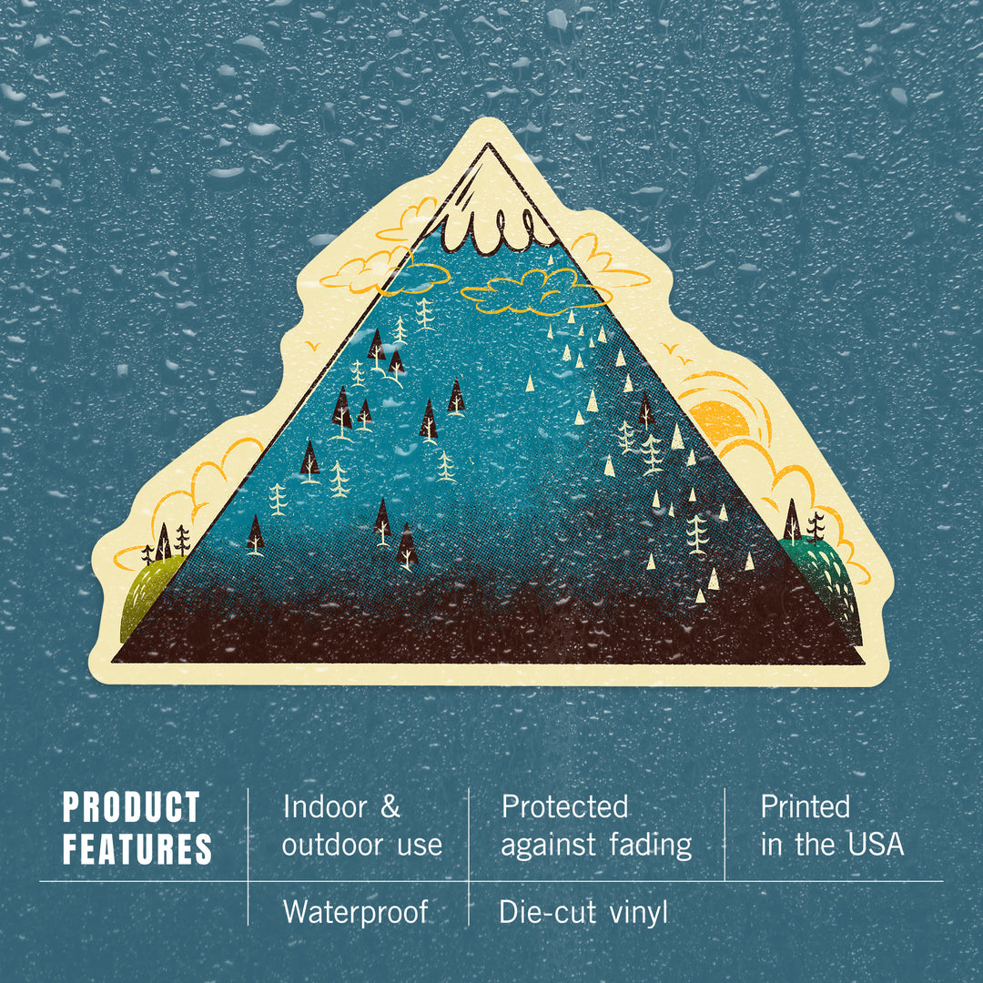 Midcentury, Mountain Peak, Vinyl Sticker