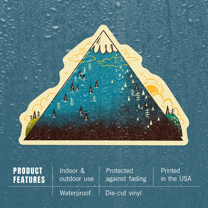 Midcentury, Mountain Peak, Vinyl Sticker
