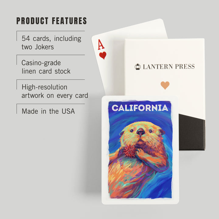 Playing Cards, California, Vivid, Sea Otter, 52 Card Deck with Jokers in Box, Unique Art