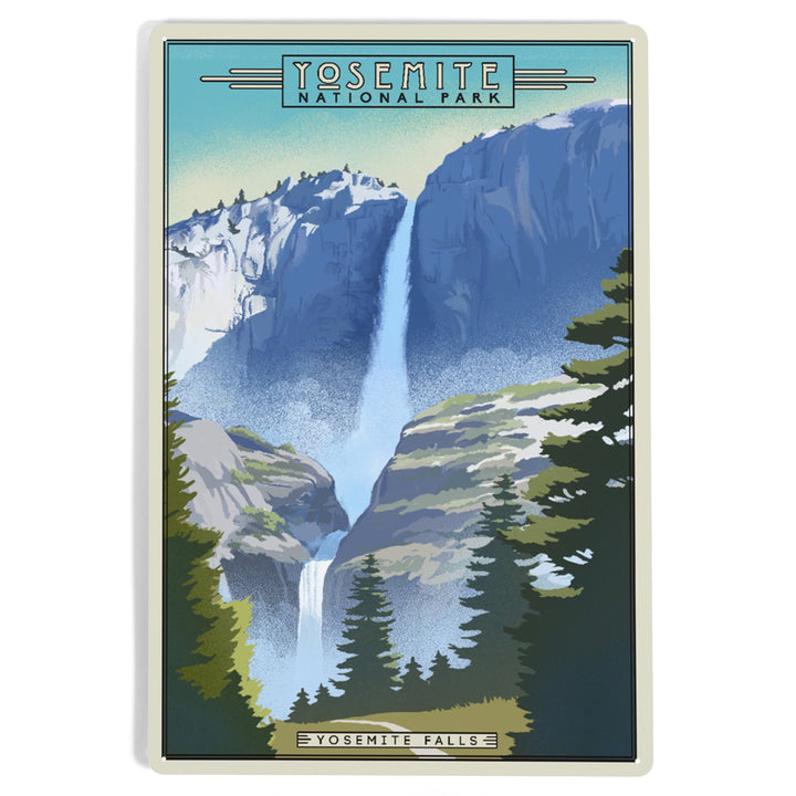 Yosemite National Park, California, Falls, Lithograph National Park Series, Metal Signs