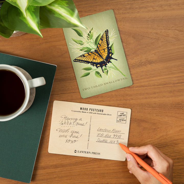 Vintage Flora, Two-Tailed Swallowtail, Wood Sign and Postcards