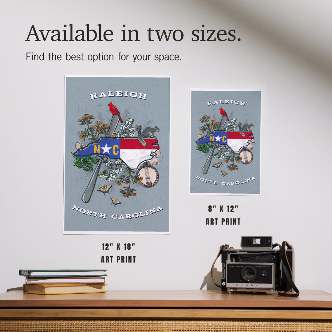 Raleigh, North Carolina, State Treasure Trove, Art & Giclee Prints