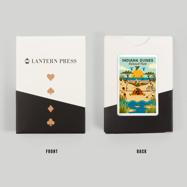 Playing Cards, Indiana Dunes National Park, Indiana, Geometric National Park Series, 52 Card Deck with Jokers in Box, Unique Art