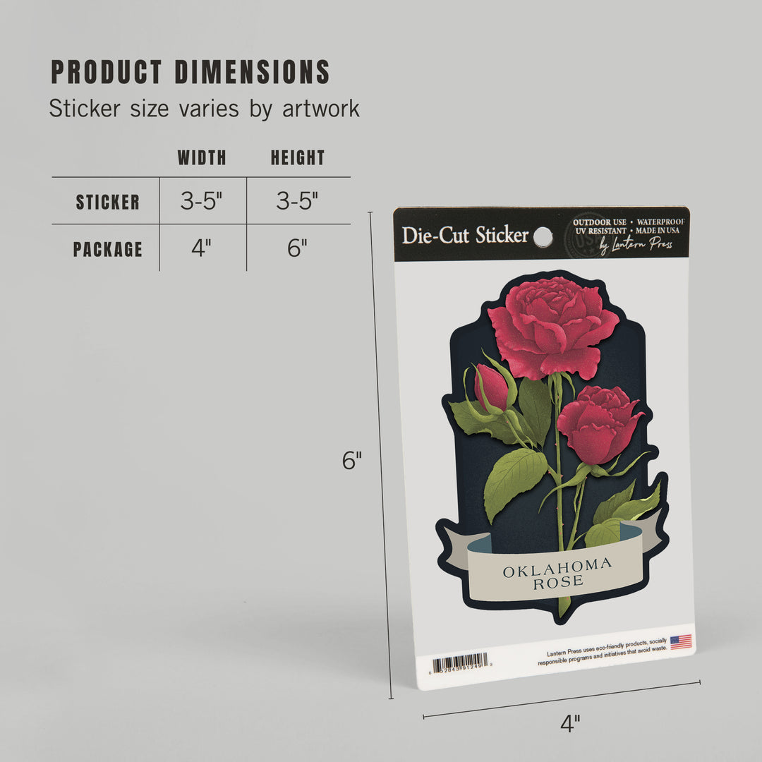 Vintage Flora Noir, Oklahoma Rose, Vinyl Sticker