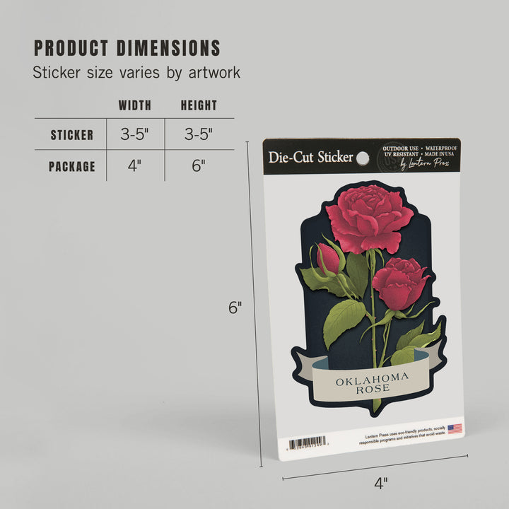 Vintage Flora Noir, Oklahoma Rose, Vinyl Sticker