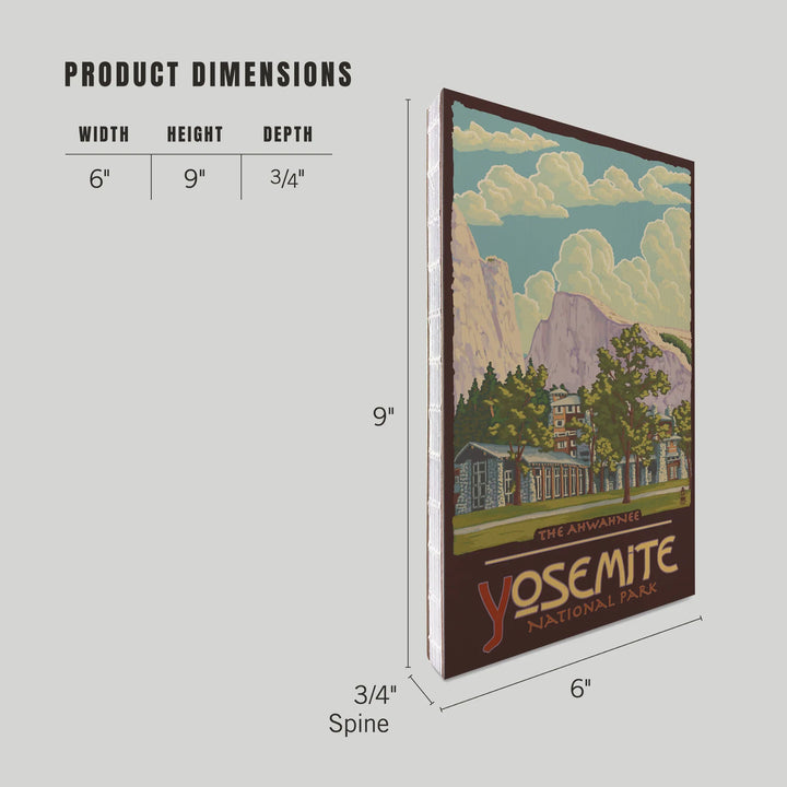Lined 6x9 Journal, Yosemite National Park, California, The Ahwahnee and El Capitan, Lay Flat, 193 Pages, FSC paper
