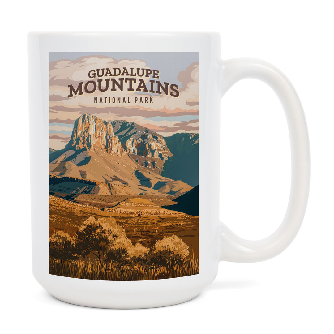 Guadalupe Mountains National Park, Texas, Painterly National Park Series, Ceramic Mug