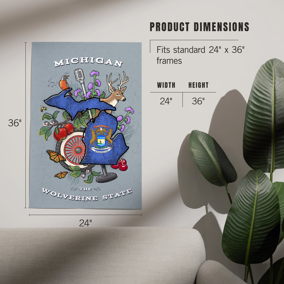 Michigan, State Treasure Trove, Art & Giclee Prints