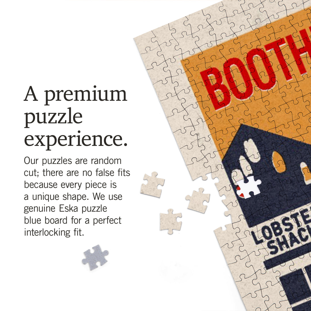 Boothbay Harbor, Maine, Woodblock, 1000 Piece Jigsaw Puzzle