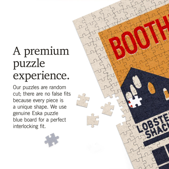 Boothbay Harbor, Maine, Woodblock, 1000 Piece Jigsaw Puzzle