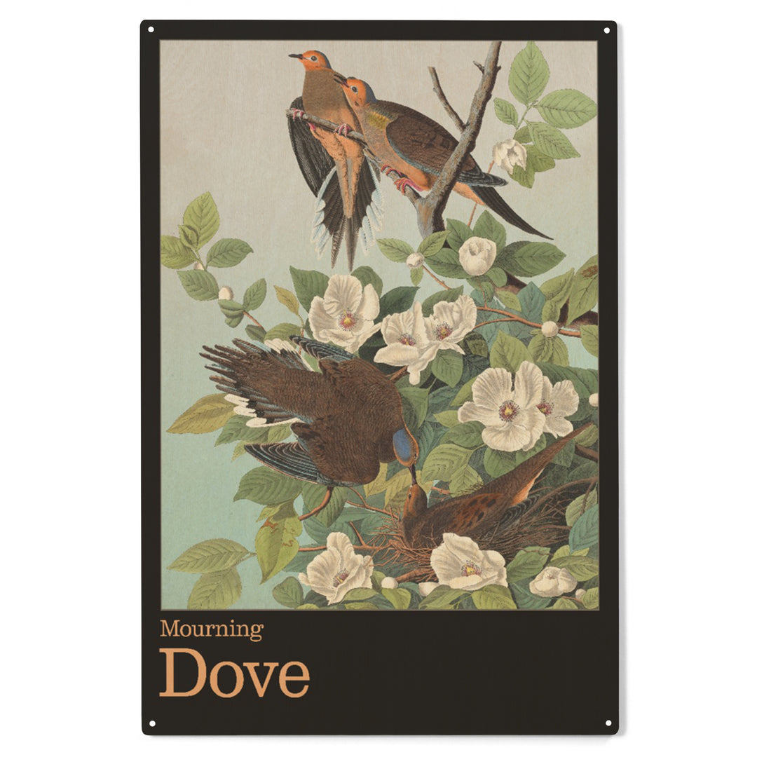 Audubon Birds North America Mourning Dove, Wood Sign and Postcards