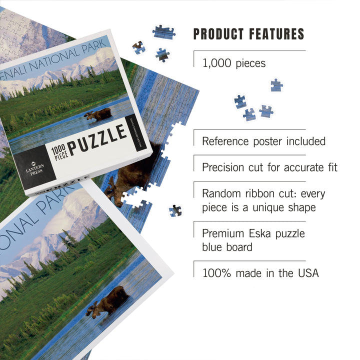 Denali National Park, Alaska, Moose and Water, Jigsaw Puzzle